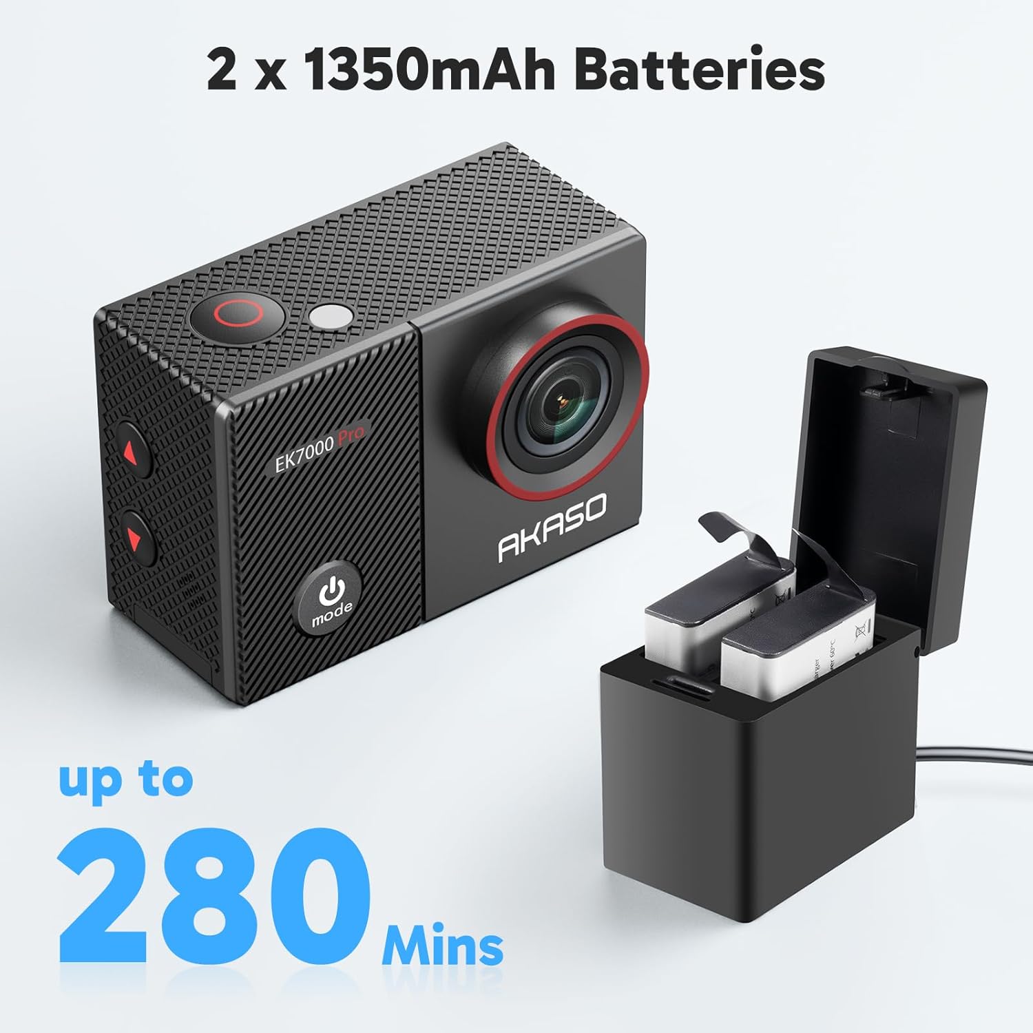 AKASO EK7000 Action Camera with Touch Screen EIS 131ft Waterproof Underwater Camera Remote Control 5X Zoom with Helmet Accessories Kit (Standalone) - Image 7